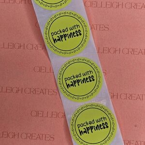 Packed With Happiness Packaging Sticker Label